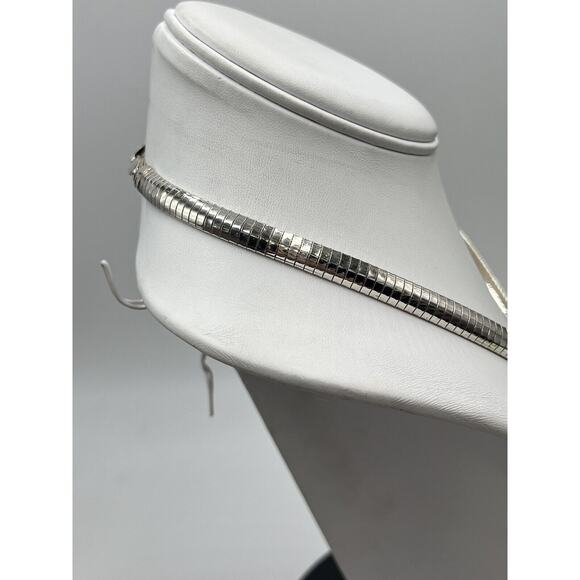 Sterling Silver Italy Omega 925 Chain Necklace 7mm 17”‎ 37. 43 Grams - Picture 6 of 11